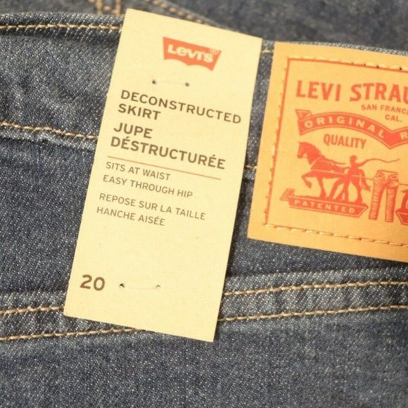 Levi's Deconstructed Jean Skirt with Studs,16W / 20W - Picture 5 of 5